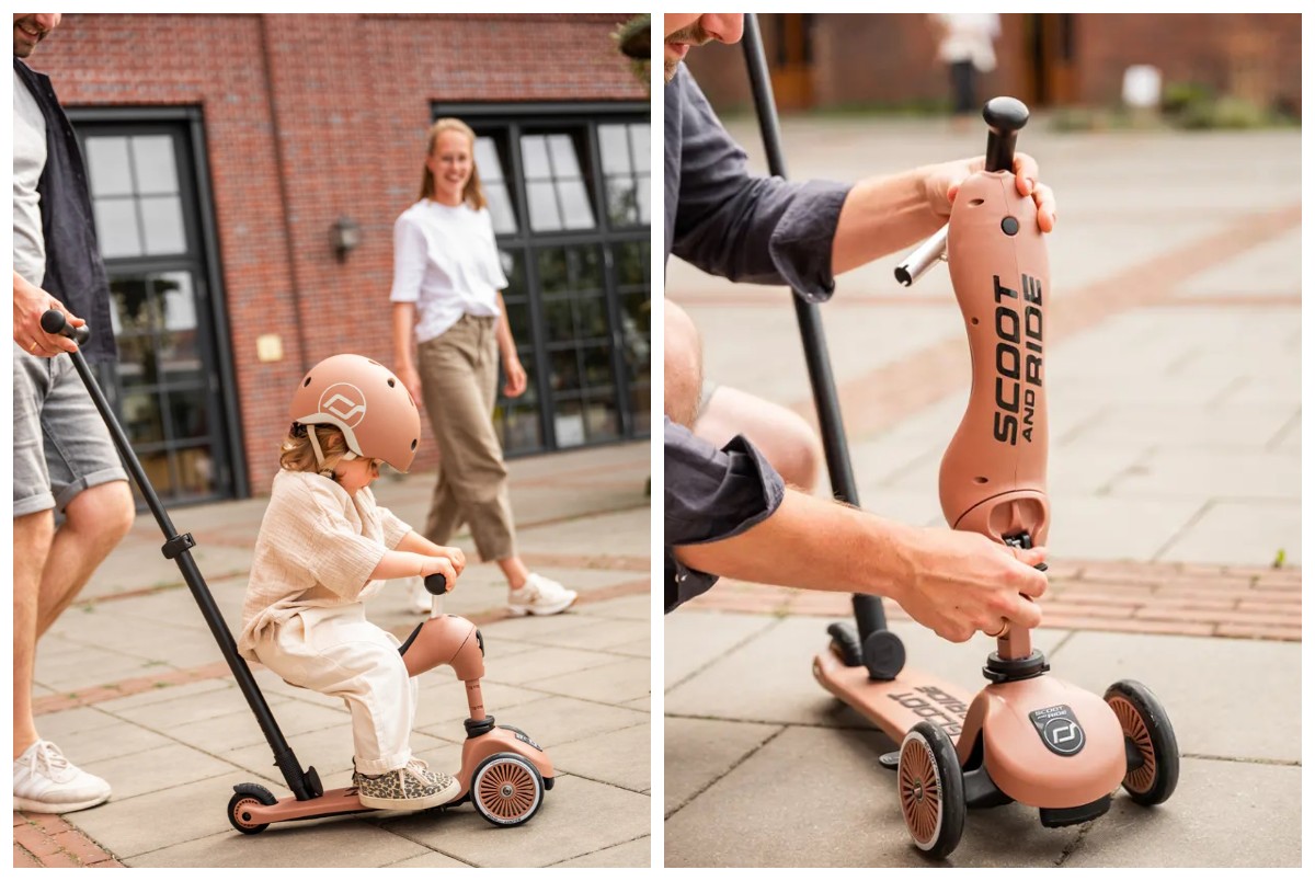 Детский самокат–беговел 2в1 родительской ручкой для детей от 1 года  ScootandRide Highwaykick 1 Push and Go