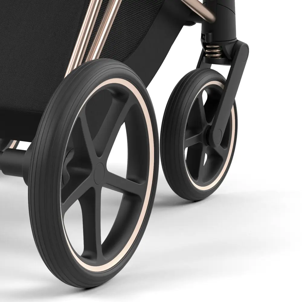 Амортизация и большие колеса шасси Cybex Priam