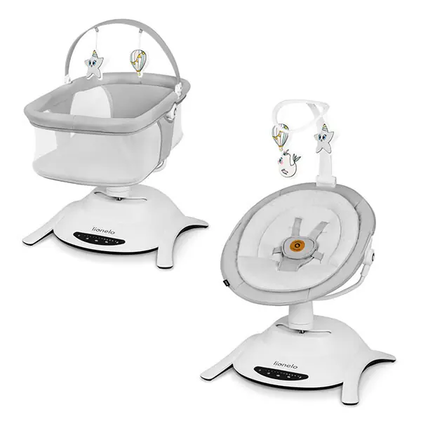 Шезлонг-гойдалка 2 в 1 Lionelo Bella Set з люлькою