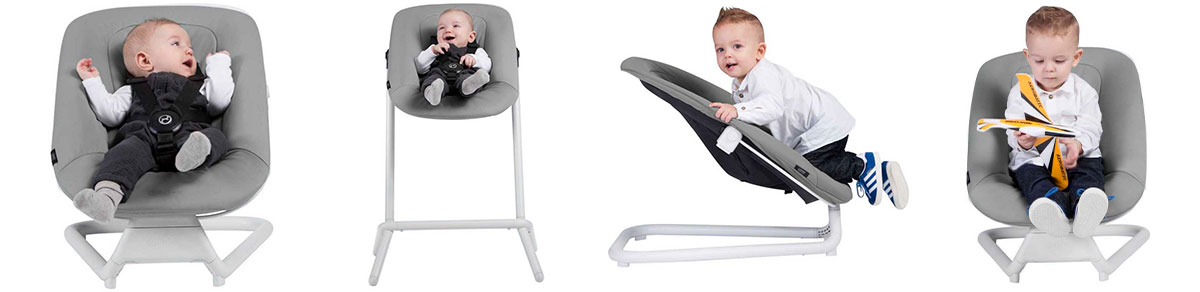 Шезлонг для младенца Cybex Lemo Bouncer: ребенок в разном возрасте