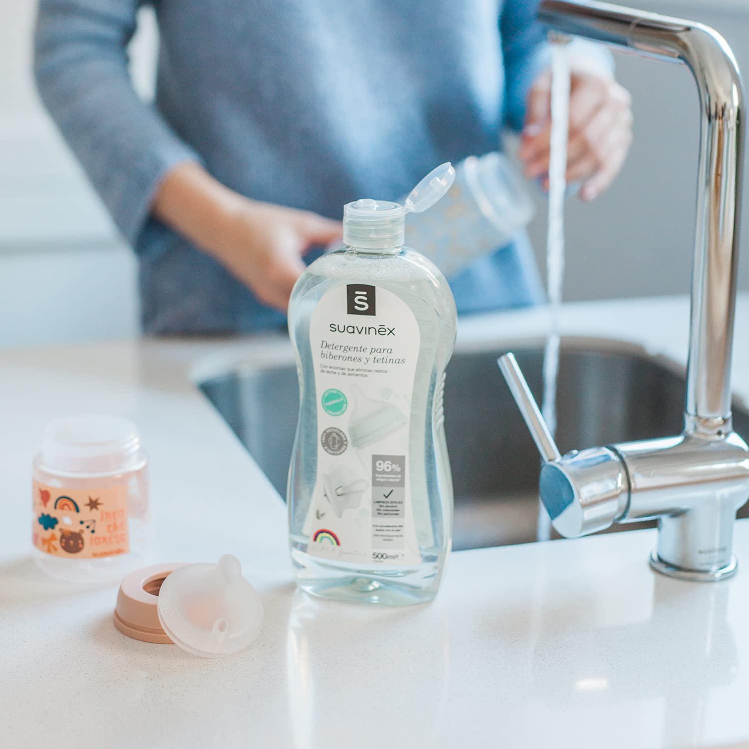 набор средства для мытья детской посуды и аксессуаров Suavinex Washing-up liquid фото