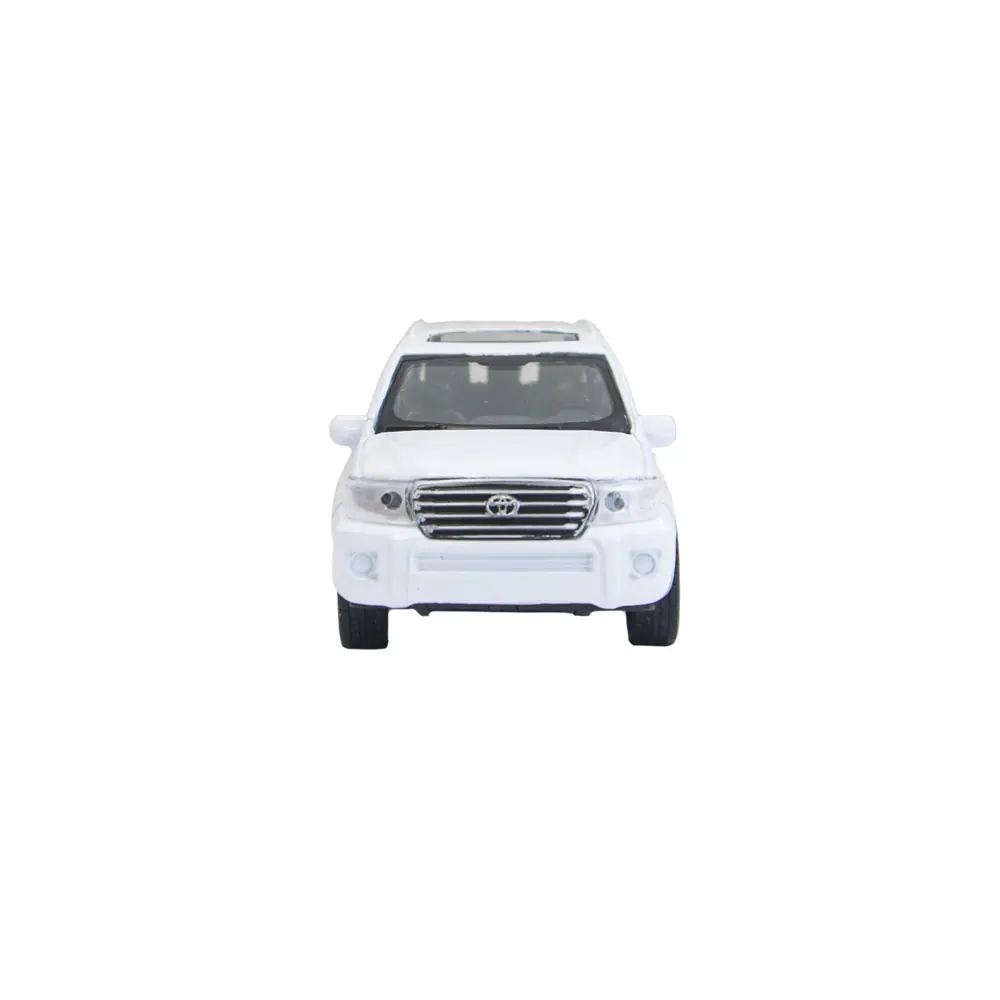 Вид спереди белой модели Toyota Land Cruiser