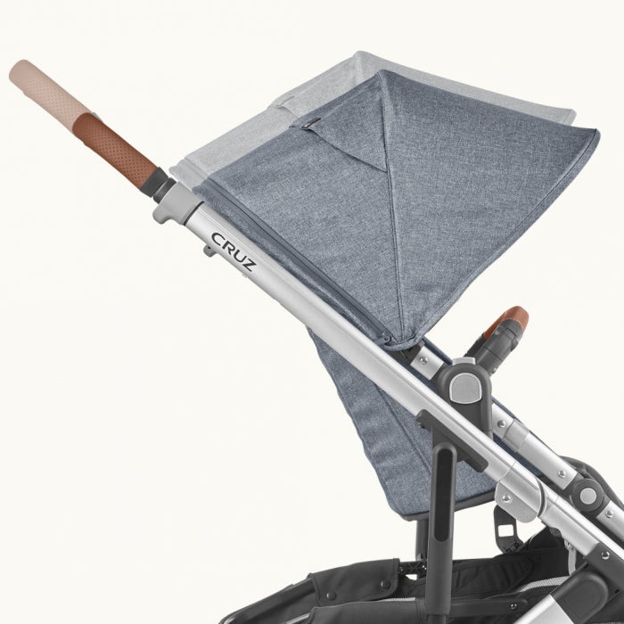 Телескопічна ручка зі шкіряною накладкою, UPPAbaby Cruz V2 - прогулянкова коляска, реверсивний блок, телескопічна ручка, великий кошик • Lucy
