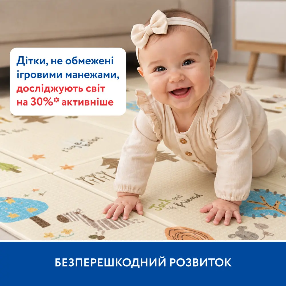 Дитина повзає на термокилимку Piccolino «Дивовижні історії»