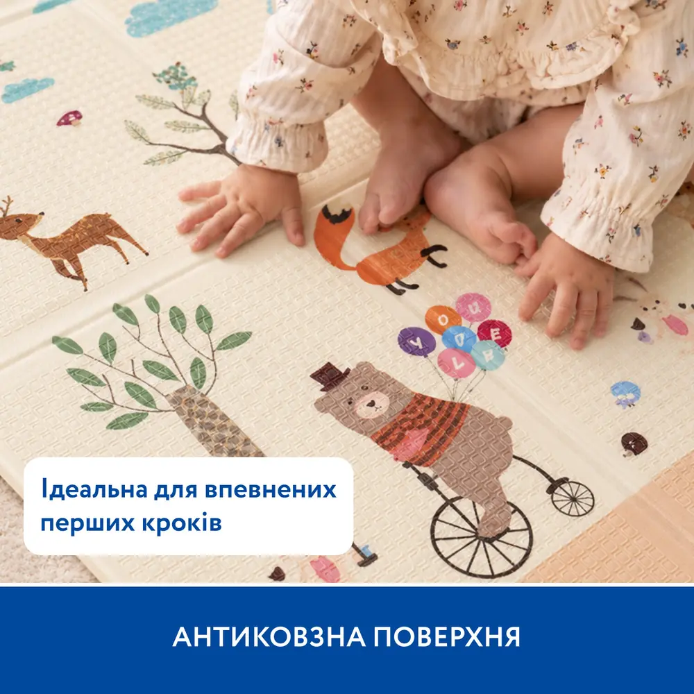 Ребриста антиковзна поверхня термокилимка Piccolino «Лісова подорож»