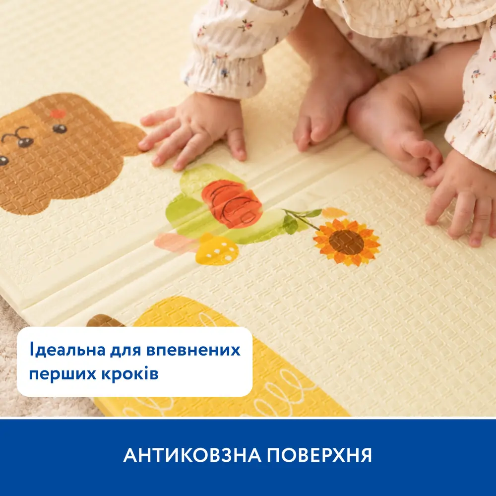 Ребриста антиковзна поверхня термокилимка Piccolino «Лісові звірята»