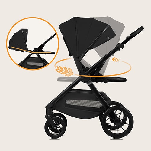 Lionelo Layla 3 в 1 Black Onyx — Просторное сиденье XXL
